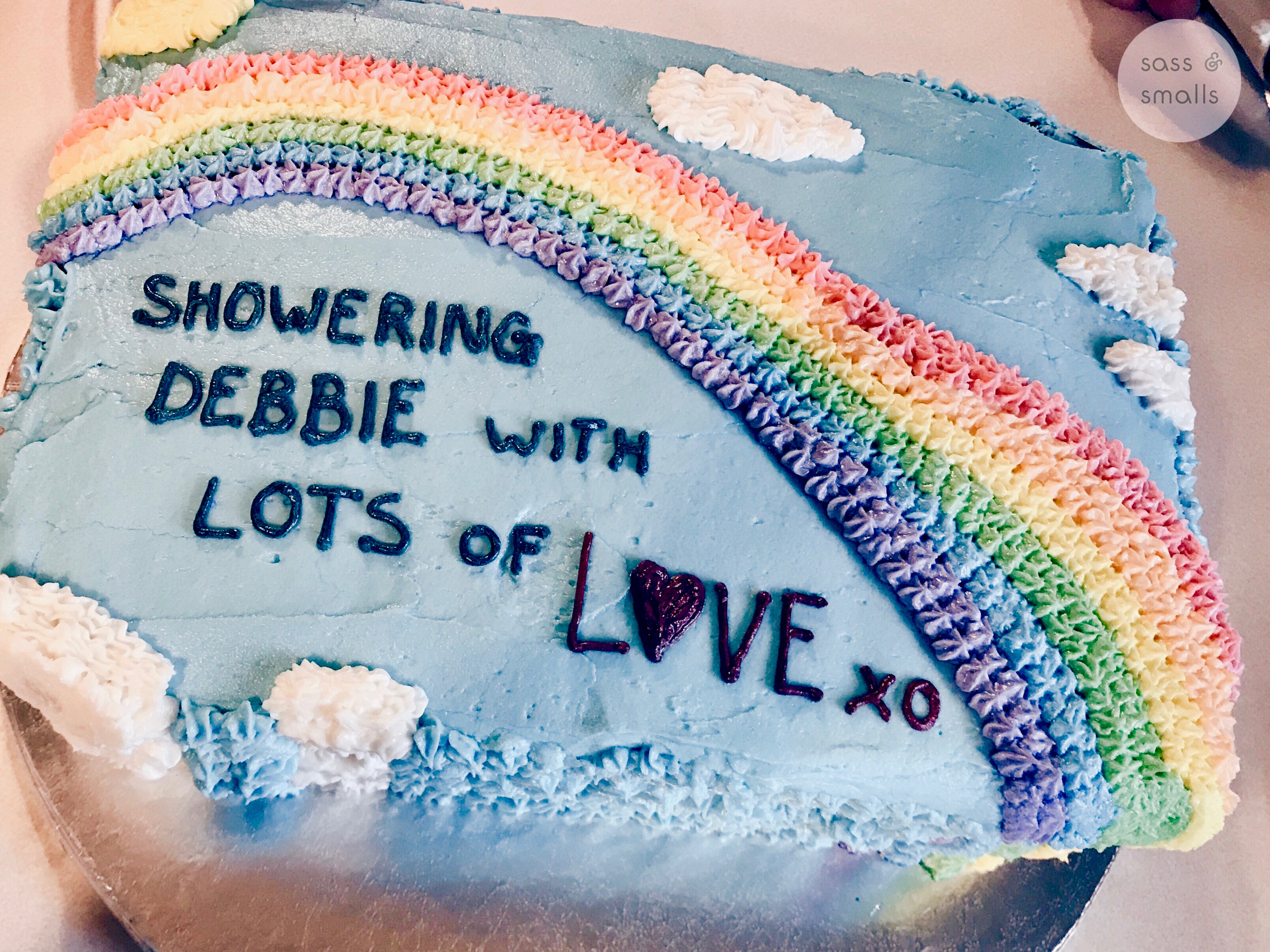 Rainbow baby baby shower 2024 cake